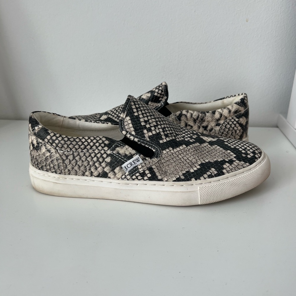 Jcrew Snakeskin-embossed Slip on Sneakers